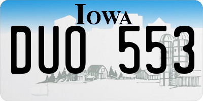 IA license plate DUO553