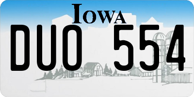 IA license plate DUO554