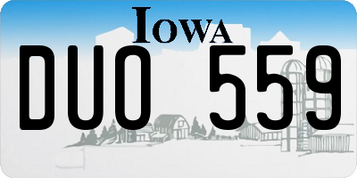 IA license plate DUO559