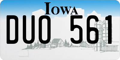 IA license plate DUO561