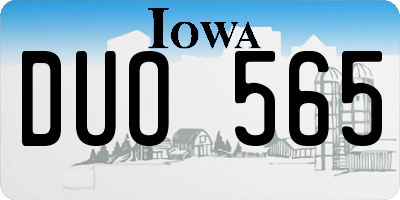 IA license plate DUO565