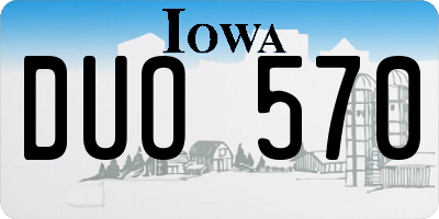 IA license plate DUO570
