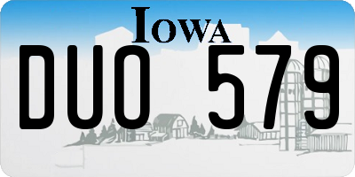 IA license plate DUO579