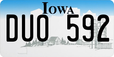IA license plate DUO592