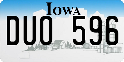 IA license plate DUO596