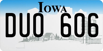 IA license plate DUO606