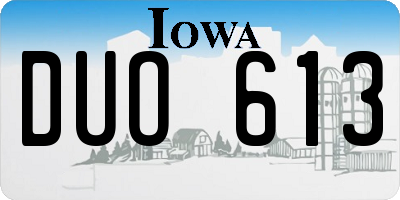 IA license plate DUO613