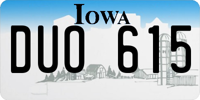 IA license plate DUO615