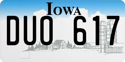 IA license plate DUO617