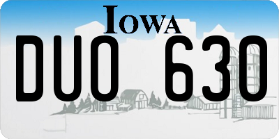 IA license plate DUO630