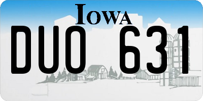 IA license plate DUO631