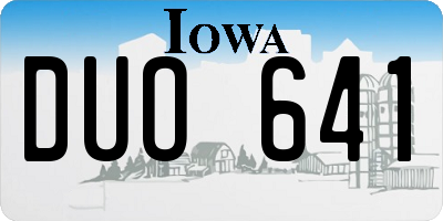 IA license plate DUO641