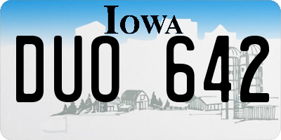 IA license plate DUO642