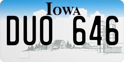 IA license plate DUO646