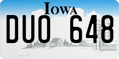 IA license plate DUO648