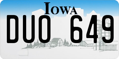 IA license plate DUO649