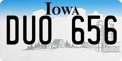 IA license plate DUO656