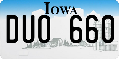 IA license plate DUO660