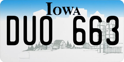 IA license plate DUO663
