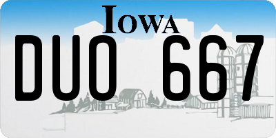 IA license plate DUO667