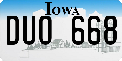 IA license plate DUO668