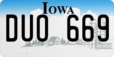 IA license plate DUO669