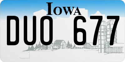 IA license plate DUO677