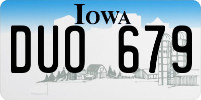 IA license plate DUO679