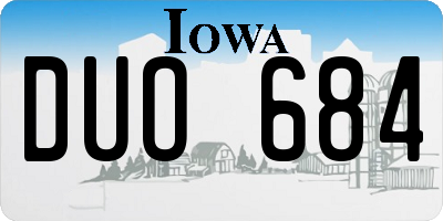 IA license plate DUO684
