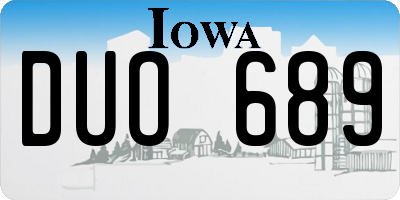 IA license plate DUO689