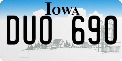 IA license plate DUO690