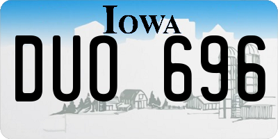 IA license plate DUO696