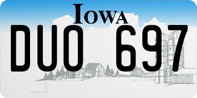 IA license plate DUO697