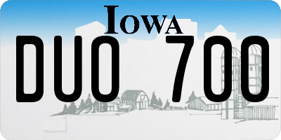 IA license plate DUO700