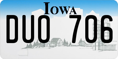 IA license plate DUO706