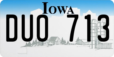 IA license plate DUO713