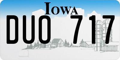 IA license plate DUO717