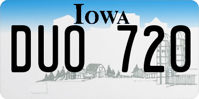 IA license plate DUO720