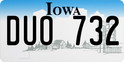 IA license plate DUO732