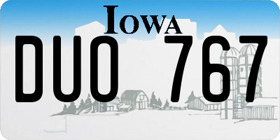 IA license plate DUO767