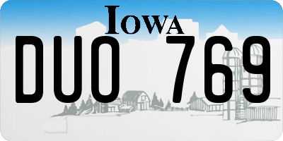 IA license plate DUO769