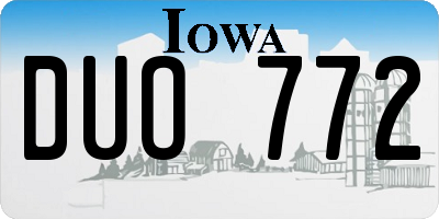 IA license plate DUO772