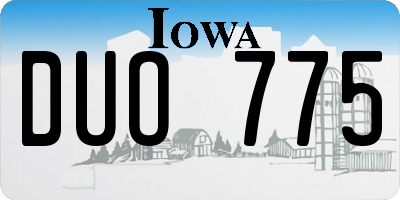 IA license plate DUO775