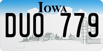 IA license plate DUO779