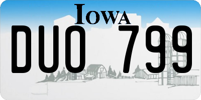 IA license plate DUO799