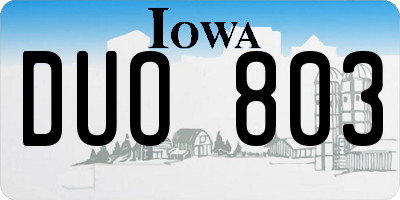 IA license plate DUO803