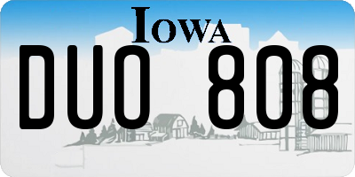 IA license plate DUO808