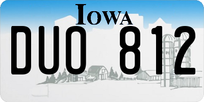 IA license plate DUO812