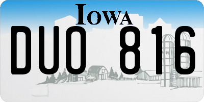 IA license plate DUO816