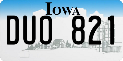 IA license plate DUO821